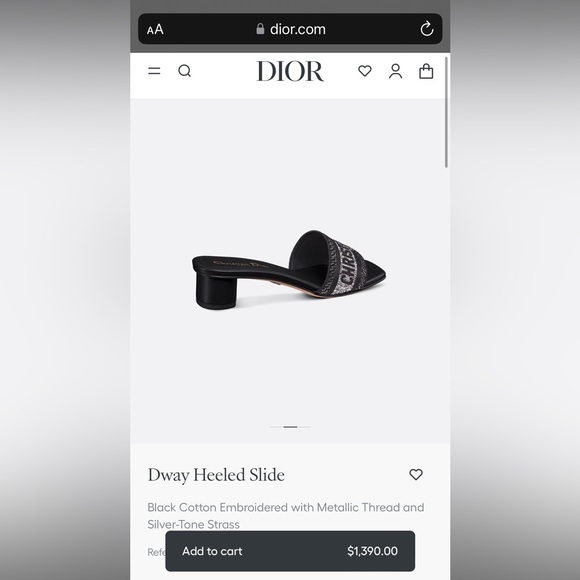 Dway Heeled Slide Black with Metallic Thread and Silver-Tone Strass - Picture 9 of 13